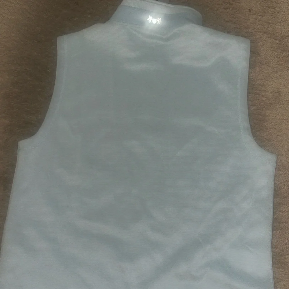 New Hickey Freeman NWT Men's Large 1/4 Zip Vest Lite Blue Mini Stripe - Picture 7 of 9